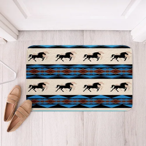 Miniatura 20 de Feelyou Aztec Bathroom Rugs Aztec Southwestern Printed Bath Mats for Bathroom Bohemian Bath Rugs for Shower Tub Cowboy Cowgirl Bathroom Accossories