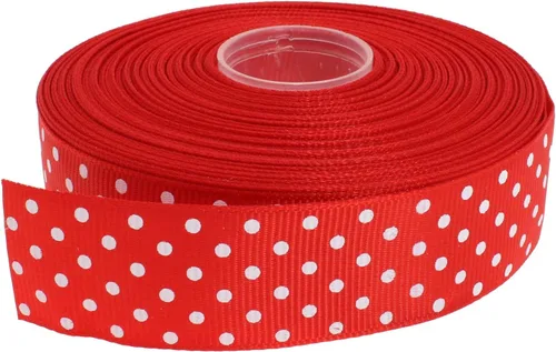 Miniatura 55 de Cinta de grogrén de lunares de 25 yardas cada rollo 100% poliéster (1 pulgada, beige)