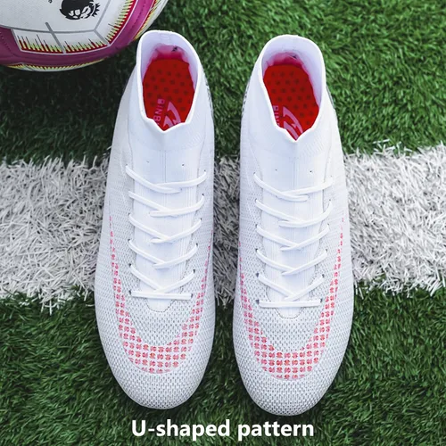Miniatura 2 de XJIODF Men's AGFG Soccer Cleats Football Shoes High-Tops Lace-Up Non-Slip Spikes