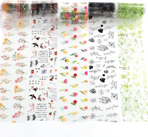 Miniatura 3 de Kit de 10 rollos de calcomanías de transferencia de papel de aluminio para uñas, diseño de pintura de tinta de bambú, láminas de papel de aluminio