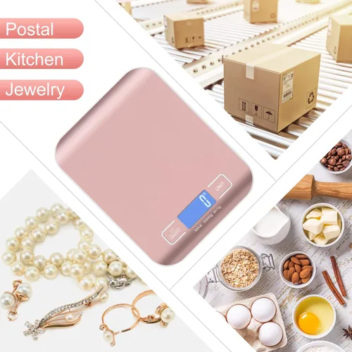 Miniatura 6 de Báscula de envío digital, panel de acero inoxidable, báscula postal portátil precisa para paquetes, pequeñas empresas, cocina, alimentos, hecha a
