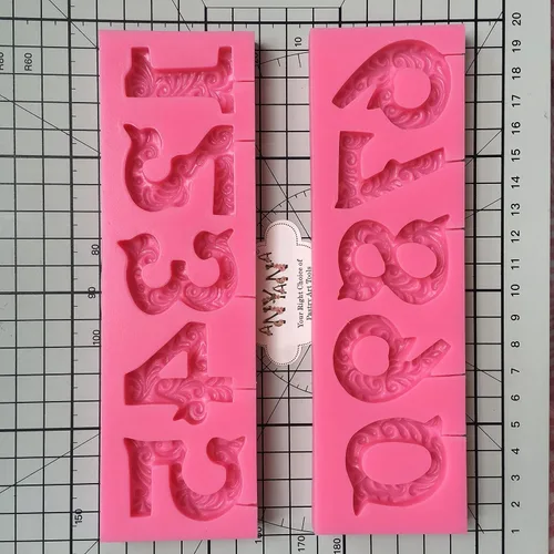 Miniatura 6 de Alfabeto número 0-9 3d molde de silicona con agujero de piruleta Fondant Cake herramientas de decoración cupcake topper caramelo chocolate