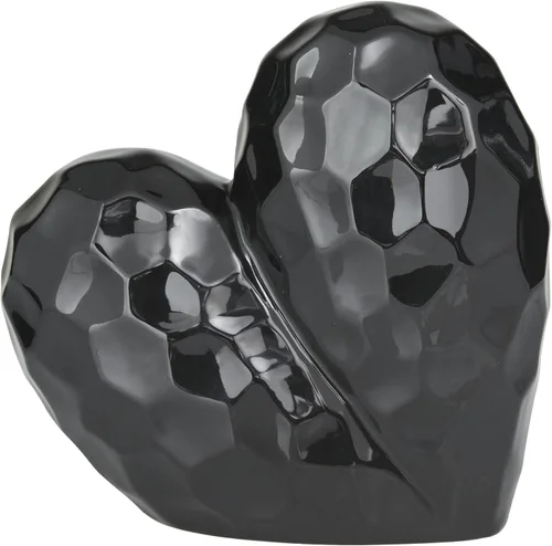 Miniatura 3 de Deco 79 Escultura decorativa de corazón de cerámica de porcelana, diseño de origami en ángulo dimensional, estatua de decoración del hogar, figura