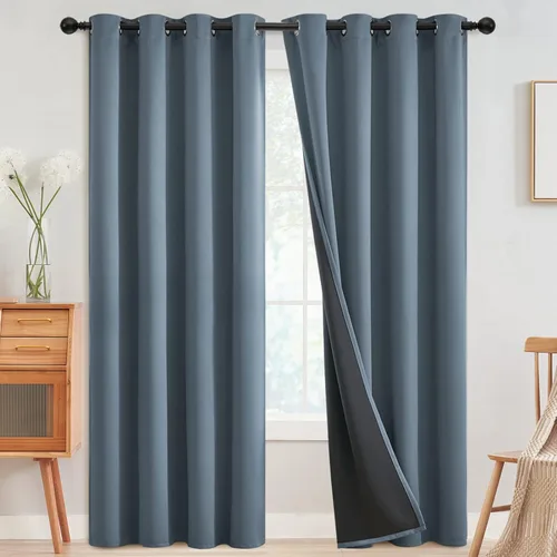 Miniatura 36 de SimpleHome - Cortinas opacas 100% para recámara, cortinas de ventana con ojales beige, con aislamiento térmico, cortinas de oscurecimiento