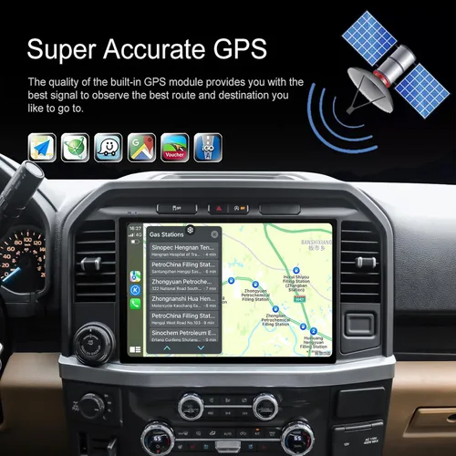 Miniatura 8 de Para Ford F150 2015-2021 Radio Android de 13 pulgadas 1920 * 1200 2K HD pantalla táctil unidad principal Carplay inalámbrico GPS pantalla