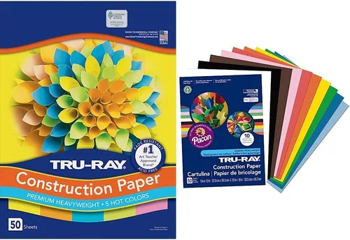 Miniatura 8 de Tru-Ray - Papel de construcción pesado, colores surtidos geniales, 9 x 12 pulgadas, 50 hojas (102942)