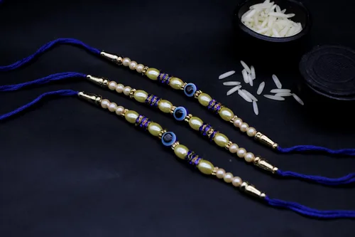 Miniatura 2 de Rakhi casero para hermano Bhaiya Raksha Bandhan Hilos sagrados con tarjeta de felicitación y bolsa de regalo El mal de ojo promueve la positividad