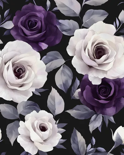 Miniatura 14 de Papel Tapiz Floral Blanco Despegar y Pegar Acuarela Azul/Dorado Flores Papel de Contacto Papel de Pared Moderno Impermeable Autoadhesivo