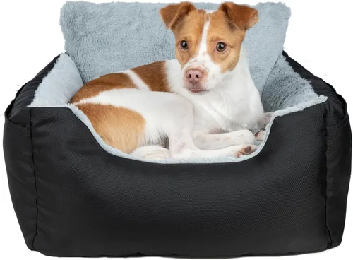 Miniatura 2 de Best Pet Supplies Cama para Casa de Perros Alfombra para Jaula Tienda Redonda Suave de Felpa para Razas Pequeñas, Medianas y Grandes - Negro, 21 x