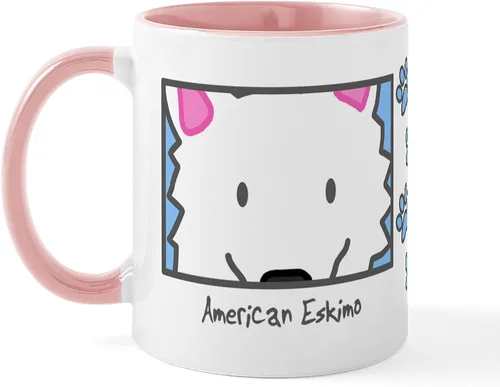 Miniatura 27 de CafePress Taza de café de cerámica Anime American Eskimo de 11 oz (11.0 fl oz)