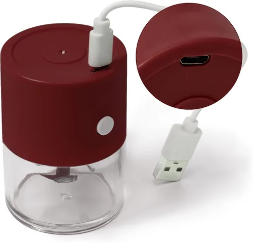 Miniatura 3 de Molinillo eléctrico de aluminio para hierbas y tabaco, trituradora de galletas, molinillos de humo de especias, 1 PC (rojo)