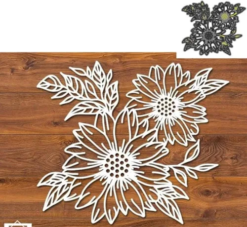Miniatura 6 de Troqueles de metal con hojas de flores, hojas de girasol, plantillas de corte de boda para álbumes de recortes, manualidades, álbumes de recortes