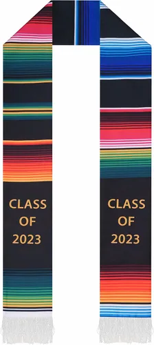 Banda de graduación mexicana Estola de sarape de graduación para graduadas latinas hispanas de la clase 2023 Bandas de la herencia chicana en
