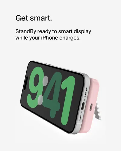Miniatura 3 de Belkin Cargador portátil, banco de energía inalámbrico de 5000 mAh, cargador MagSafe de 7.5 W, soporte desplegable integrado - iPhone 17, Air, Pro
