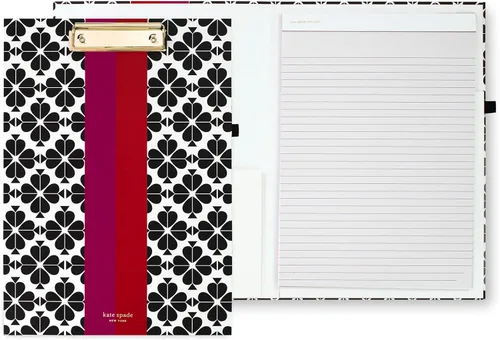 Miniatura 12 de Kate Spade New York - Portapapeles de tapa dura con estampado de leopardo A4 con clip de bajo perfil, padfolio profesional incluye bloc de notas