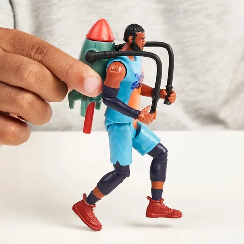 Miniatura 6 de Space Jam: A New Legacy - Figura de acción de basquetbolista de 5 pulgadas de Lebron James con propulsor de cohete ACME 4000