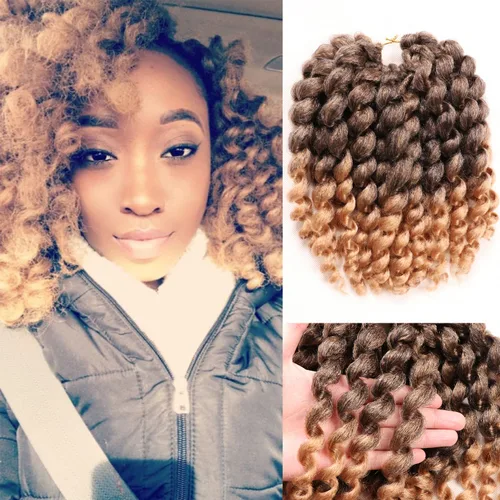 Miniatura 7 de Cabello de ganchillo Jamaicano Bounce, paquete de 4 paquetes de 6 pulgadas, varita de pelo rizado de ganchillo para mujeres negras