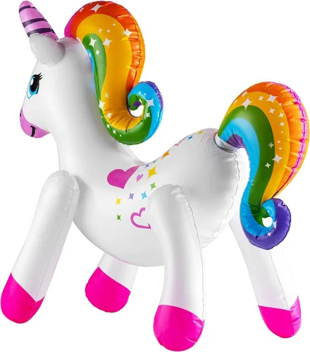 Miniatura 8 de The Dreidel Company Inflar unicornio arcoíris de 24 pulgadas (paquete de 2)