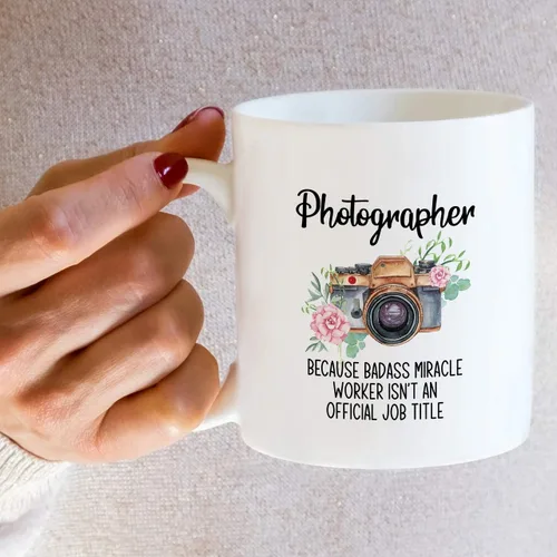 Miniatura 5 de Retreez Taza divertida – Photographer cause Badass Miracle Worker isn't Official Job Tittle Tazas de café de cerámica de 11 onzas – Divertido