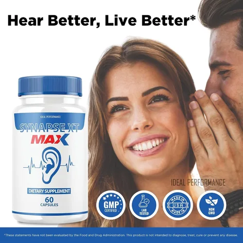 Miniatura 4 de IDEAL PERFORMANCE Synapse XT Max Tinnitus Supplement Pro Premium - Paquete de 2 pastillas de alivio (120 cápsulas)