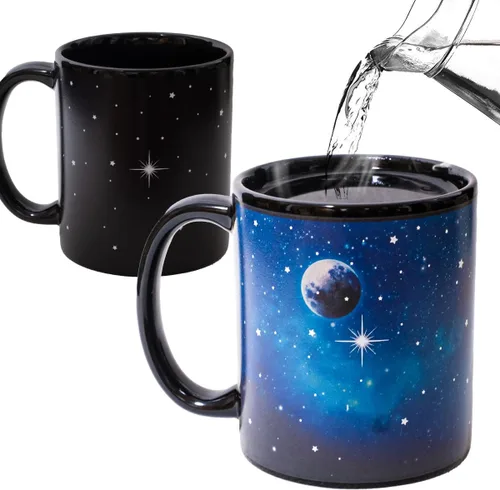 Miniatura 10 de Kmiles Taza con cambio de calor de árbol de Navidad y muñeco de nieve, taza mágica que cambia de color para café/té, 12 onzas, azul/rojo/blanco