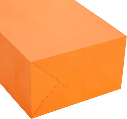 Miniatura 7 de BLUE PANDA Paquete de 25 bolsas de regalo naranjas con asas, pequeñas bolsas de papel para cumpleaños, bodas, minoristas (5.3 x 3.2 x 9 pulgadas)