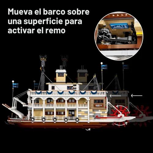 Miniatura 4 de LEGO Ideas River Steamboat - Juego de construcción de barcos de vapor, decoración de habitación para hombres y mujeres, kit de construcción