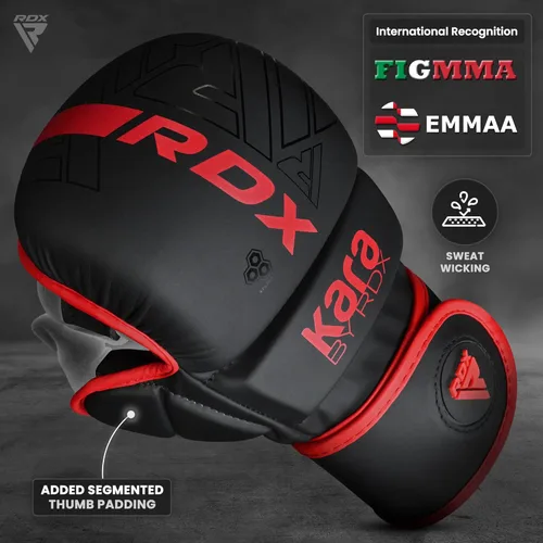 Miniatura 2 de Guantes RDX MMA para artes marciales, boxeo, entrenamiento de combate, guantes híbridos de palma abierta para hombres y mujeres, cuero maya hide
