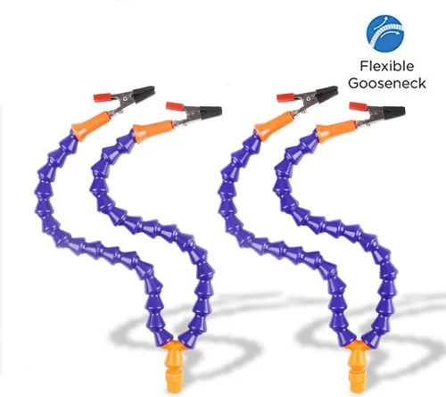 Miniatura 5 de Herramienta de tercera mano – Estación de soldadura mano – 3 brazos flexibles con tornillo de banco ajustable para mesa de escritorio, soporte