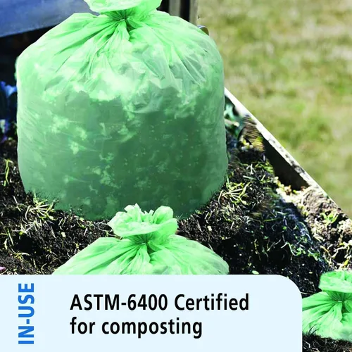 Miniatura 8 de Stout e2430e85 13 galones 24" x 30" Heavy Duty biodegradables bolsas de basura, 45 bolsas por caja, astm6400, verde, fabricado en Estados Unidos por