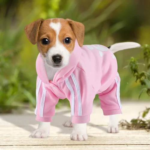 Miniatura 3 de Sudadera con capucha para perros de 4 patas, mono para perros pequeños, suéter de algodón para perros, abrigo de invierno para mascotas, ropa