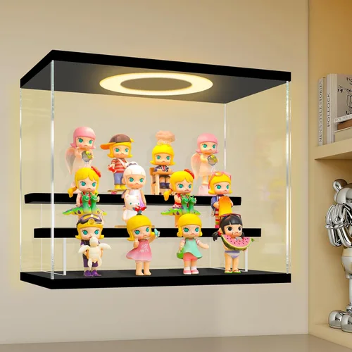 Miniatura 9 de LANSCOERY vitrina acrílica con iluminación LED, caja de exhibición de 5 niveles para coleccionables y figuras de acción, organizador transparente a