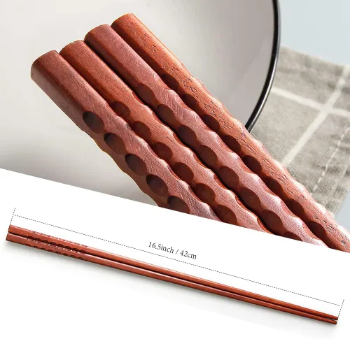 Miniatura 3 de AYFIDISHS Palillos de cocina de madera, palillos de cocina extra largos de 12.9 pulgadas para fideos, salsas, olla caliente, 2 pares
