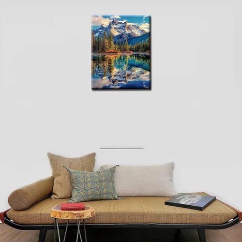 Miniatura 3 de The Rocky Mountain - Pintura enmarcada por números para adultos y niños, principiantes, nativos americanos, kit de pintura al óleo de 16 x 20