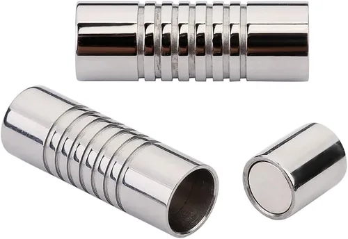 Miniatura 3 de 316 acero inoxidable agujero tamaño 0.118 in cierre magnético cierre magnético cilindro Shell para pulsera de cuero y cordón 5