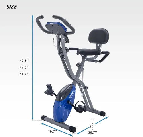 Miniatura 8 de Merax Bicicleta de entrenamiento para el hogar: bicicleta estática reclinada 2 en 1 y posiciones verticales de bicicleta de ciclismo para Azul