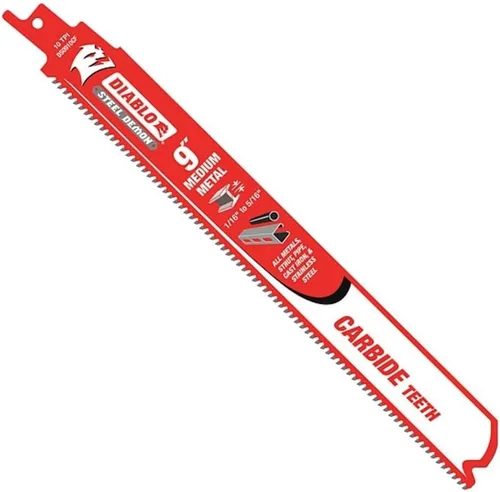 Miniatura 2 de Diablo DS0910CF3 - Hojas de sierra recíproca de dientes de carburo de acero para metal mediano, diseño de diente de carburo, 9 pulgadas de longitud