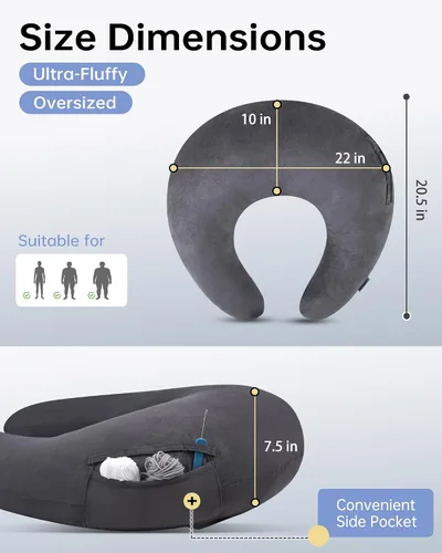 Miniatura 2 de ENITYA U-Shaped Ergonomic Reading & Gaming Pillow with Arm Elbow Support for Adults Kids, Bed Rest Pillow for Crocheting, Knitting & Working