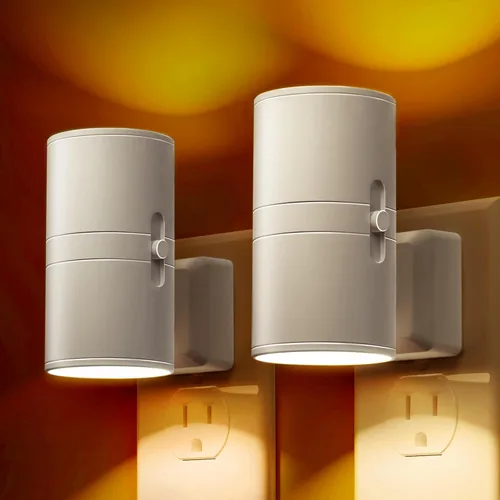 Miniatura 19 de L LOHAS LED Luz nocturna enchufable, paquete de 4, luces nocturnas regulables enchufables a la pared, luz nocturna con sensor de luz, blanco suave