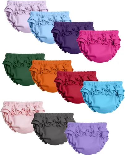 Miniatura 3 de City Threads Ruffle Diaper Cover for Baby Girls Soft Cotton, Made in USA Baby Girl Bloomers, Wear Over Disposable and Cloth