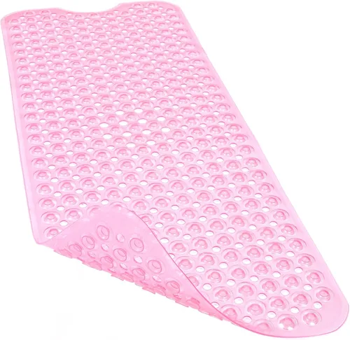 Miniatura 11 de Alfombrillas para bañera y ducha, 40x16 pulgadas extra grandes, antideslizantes, suaves, para bañera con ventosas y agujeros de drenaje