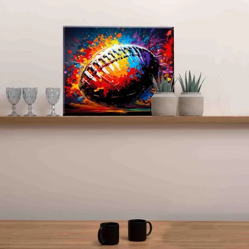 Miniatura 3 de Pintura de bricolaje por números para adultos y niños, pintura colorida de rugby por números, pintura acrílica por números, kit de pintura