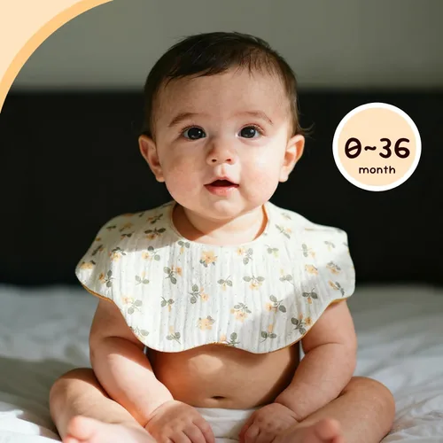 Miniatura 2 de Baberos de muselina para bebé para babeo y dentición Baberos para babeo de recién nacido para bebé niña o niño Albaricoque