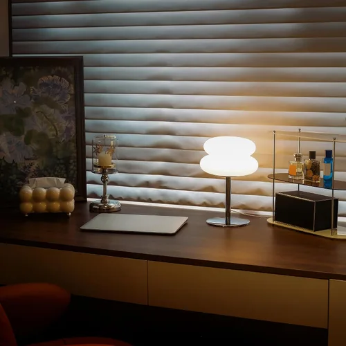 Miniatura 6 de Lámpara de seta blanca, lámpara moderna de mediados de siglo para mesita de noche, lámparas de cabecera retro regulables estilo tarta de huevo