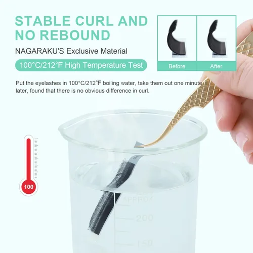 Miniatura 312 de NAGARAKU Extensiones de pestañas falsas en forma de W de 4D, suaves y naturales, con volumen, rizado D, 0.07mm, mezcla de 8-15mm, abanico 0.07-D 4D W