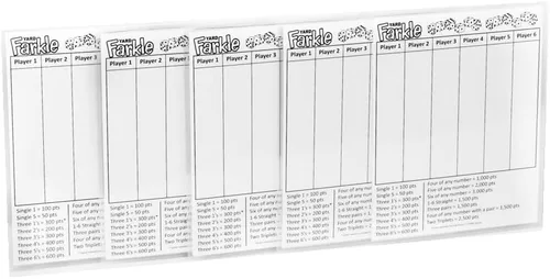 Miniatura 8 de YARD FARKLE SCORE CARDS with Rules on the back- Laminated Farkle Score Card, Reusable Score Card, Size- 8.5" x 11" (ONE Farkle Score Card)