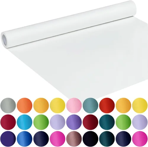 SMART&CASUAL Rollo de papel de estraza blanca de 17.8" x 760" (63') para envolver regalos, tablero de anuncios, ramo de flores, arte para niños,