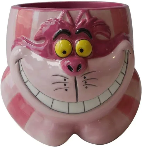 Silver Buffalo - Taza de cerámica esculpida en 3D de 20 onzas, con diseño de Alicia en el país de las maravillas de Disney Cheshire Cat