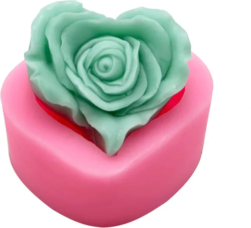 Miniatura 4 de Monqui HeartShape - Moldes de silicona con forma de corazón 3D para velas de chocolate, moldes de jabón, moldes de yeso, moldes de resina, moldes