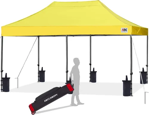 Miniatura 73 de Abccanopy - Carpa de toldo para tienda de campaña comercial instantánea con bolsa de transporte con ruedas, 4 bolsas de arena, Blanco